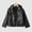 Black-A, variant on Cropped Faux Leather Jacket Boys Girls Motorcycle Bomber Jackets Trendy Asymmetric Zip-Up Biker Coats Outwear Black
