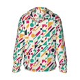 thumbnail image 3 of Uemuo Colorful Spots Pattern Women's Full Zip UPF 50+ Sun Protection Hoodie Jacket Long Sleeve Sun Shirt Hiking Outdoor Performance with Pockets-Small, 3 of 9