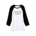 thumbnail image 1 of Peachy Keen Unisex 3/4 Sleeves Baseball Raglan T-Shirt Tee White Black Small, 1 of 4