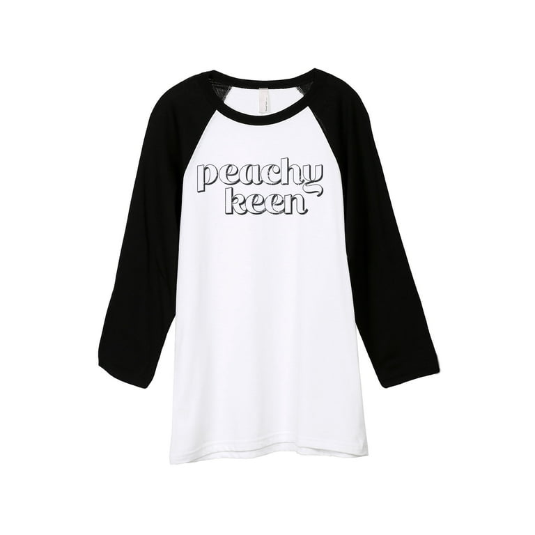 トップス PHEENY Cotton rayon baseball L/S ORxPU Peachy Keen Unisex 3/4 Sleeves Baseball Raglan T-Shirt Tee