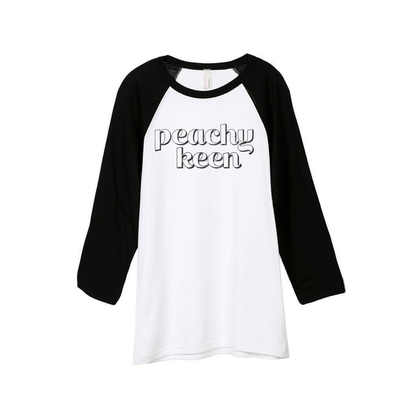 Peachy Keen Unisex 3 4 Sleeves Baseball Raglan T Shirt Tee White Black X Small Walmart Com Walmart Com