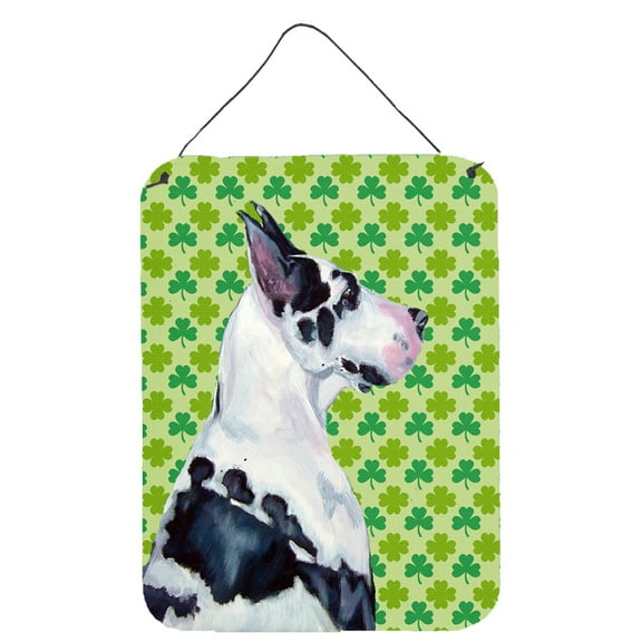 Carolines Treasures LH9191DS1216 Great Dane St. Patricks Day Shamrock Portrait Wall or Door Hanging Prints 12WX16H