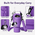 thumbnail image 4 of Lomyolo Water Bottle Carrier Bag for 40oz Tumbler - Neoprene Gym Bottle Holder Pouch with Adjustable Strap, Phone Pocket, Water Bottle Pouch Sleeve Accessories for Fitness, Hiking,Sports,Outdoors, 4 of 7
