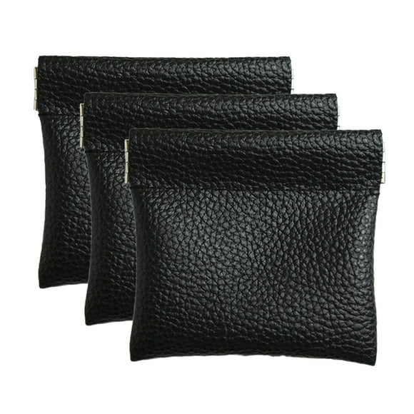 Men's and Women's Leather Squeezed Coin Wallet Pocket Change Clip Mini Hand Holding Change Wallet