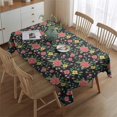thumbnail image 2 of Pioneer Flower Floral Print Pattern Rectangle Tablecloth 60"x84", Waterproof Polyester Table Cloth, Wipeable Spillproof for Dining Camping Indoor Outdoor, 2 of 5