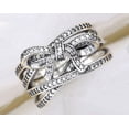 thumbnail image 4 of European American Style Multi-Layer Cross Bow Rhinestone Ring, Individually Packed Copper Ring for Festival Gift Giving, 4 of 5