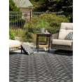 thumbnail image 4 of Unique Loom Outdoor Trellis Textured Collection Area Rug - Osage (7' 10" Square Charcoal), 4 of 8