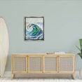 thumbnail image 2 of Tsunami Wave Ocean Splash Coastal Painting Luster Gray Framed Art Print Wall Art, 2 of 6