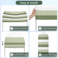 thumbnail image 5 of Sage Green White Striped Arch Backdrop Cover, Spandex Fitted Wedding Arch Cover, Farmhouse Stripes Round Top Stand Covers for Birthday Ceremony Bridal Shower Party Decor 4x1.65 Ft, 5 of 9