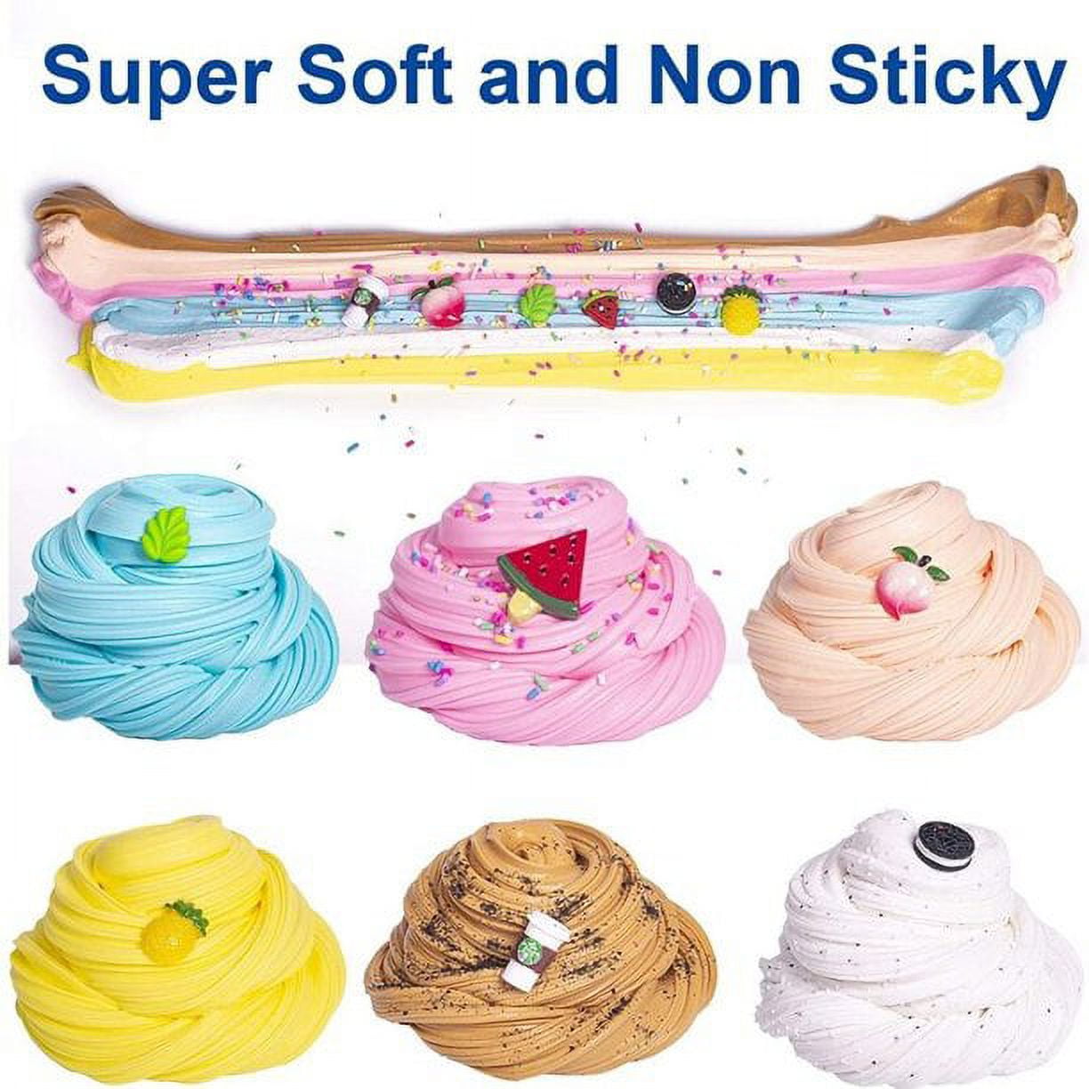 DIY Fruit Slime Toy Level Set 24 Fluffy Butter Clay Colors, Cloud