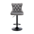 thumbnail image 6 of Tcbosik Swivel Bar Stools Set of 2, Velvet Upholstered Counter Height Barstools with Button Tufted Back, 24.8" - 33" Height Adjustable Modern Armless Kitchen Island Stool, Gray & Black, 6 of 11