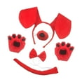 thumbnail image 1 of Diadema y cola con orejas de perro, disfraz de Halloween para niños, actuaciones de disfraces Rojo sin vestido Yinane Diadema de cola de disfraz, 1 of 8