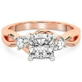 thumbnail image 3 of IGI Certified 3 Carat Cushion Shape Lab Grown Diamond Engagement Ring | 14K Rose Gold | Odette Three Stone Bypass Diamond Ring | FG-VS1-VS2 Quality Friendly Diamonds, 3 of 5