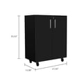 thumbnail image 4 of Double Door Storage Cabinet In Black, 2 Interior Shelves, 16.35 In. Depth, 28.38 Width, Height, 57.73 Lb Black With And Two Wide, Deep, Tall, 4 of 4