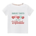 thumbnail image 1 of Pisexur Mode Mignon pour Tout-Petits Garçons Filles Couleur Unie Col Rond Saint-Valentin Imprimé Cœur Manches Courtes, 1 of 4