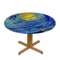 thumbnail image 3 of Wuche Van Gogh Starry Sky Round Fitted Tablecloth Blue Sky Glowing Moon Abstract Impressionist Paintings Elastic Edge Tablecloth Waterproof Oilcloth Table Cover, 3 of 7
