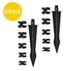 Mainstays Solar Outdoor Landscape Light Replacement Ground Stake Black, 2-Pack