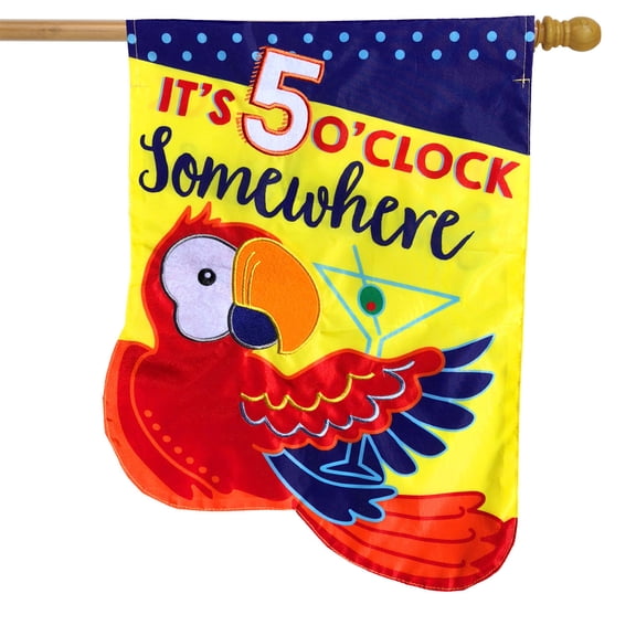 Briarwood Lane 5 O'Clock Applique Summer House Flag
