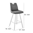 thumbnail image 5 of 30 Inch Faux Leather Bar Stool, Silver and Charcoal, 5 of 5