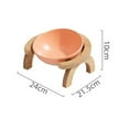 thumbnail image 2 of Cuenco de cerámica para gatos con marco de madera, cuenco para perros, protección para la columna cervical, ángulo ajustable, 2 of 5