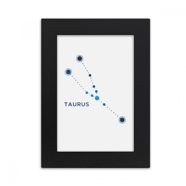 Constelación de Tauro signo zodiaco Marco de Fotos de escritorio imagen Arte Negro Pintura 5x7 pulgadas