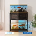 thumbnail image 5 of UVANIOHOM 20-29 Gallon Fish Tank Stand w/ Power Outlets, RGB LED Lights & Storage, Dark Oak, 5 of 13