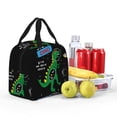 thumbnail image 4 of KLL Space Dino Cartoon Black Print Insulated Lunch Bag Women, Reusable Cute Tote Lunch Box for Adult & Men, Leakproof Cooler Lunch Bags for Work Office Travel Picnic, 4 of 5