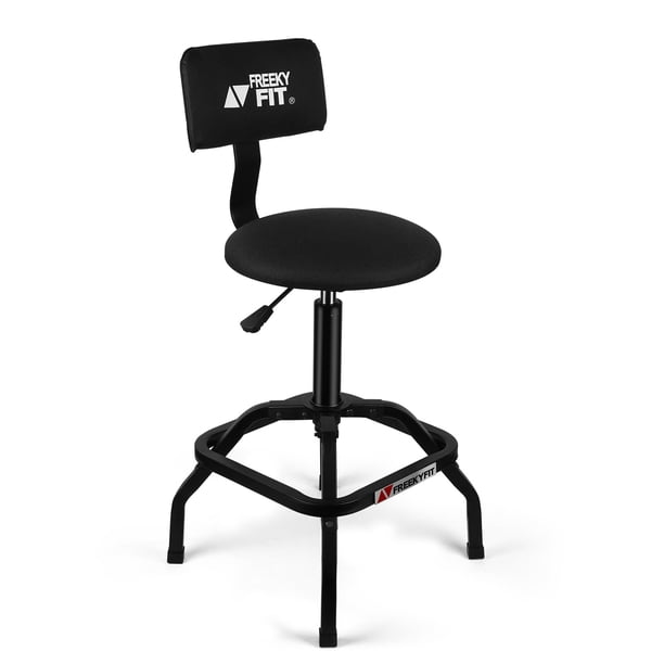 Taburete Shop FreekyFit con respaldo Mechanic Garage negro