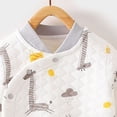 thumbnail image 5 of Baby Boy 2‑Piece Quilted Kimono Wrap Pajama Set with Cartoon Print,Newborn Sleepwear 0-3 Months, 5 of 7
