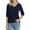 Navy, variant on Women's 100% Cotton V-Neck Cable Knit Sweater, Lightweight Long Sleeve Pullover Sweater for Women, Navy L
