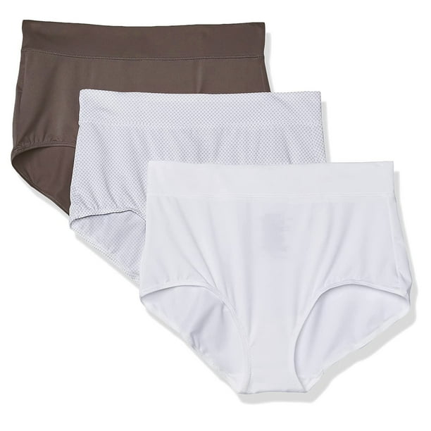 Knosfe 3 Pack Women's Mid Waisted Soft Leak Proof Underwear Briefs
