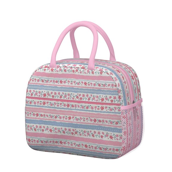 Obrewu Pioneer Flower Lunch Bag for Adult, Insulated, Leakproof, Oxford Cloth