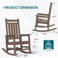thumbnail image 4 of SERWALL Outdoor Rocking Chair Set of 2, HDPE Patio Rocker for Lawn, Porch, Brown, 4 of 11