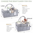 thumbnail image 3 of Parker Baby Co. Felt Diaper Caddy - Large Nursery Organizer with Removable Dividers - Gray, 3 of 7