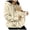 Beige, variant on Women Fuzzy Fleece Hoodie Carrier Pouch Zip Up Hooded Warm Winter Jacket Black,Size XXL