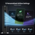 thumbnail image 4 of PhiloDeco 40" Tower Fan for Home, 80° Oscillating Silent Bladeless Floor Fan with Remote, 3 Speeds, Multiple Modes, 7-Hour Timer, Led Display Screen, Vertical Fan For Home, Living Room, Office, 4 of 8