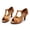 Brown, variant on Women's Gold Glitter Latin Dance Shoes, T-Strap Open Toe Heels, Professional Salsa Ballroom Performance Footwear for Wedding, Party Gold 40