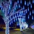 thumbnail image 5 of Morttic Meteor Shower Lights Outdoor, 11.8 Inches 8 Tubes 192 LED Snowfall Lights, Waterproof Meteor Christmas Lights, Hanging Falling Rain Lights for Tree Bushes Holiday Party Xmas Decoration, 5 of 6