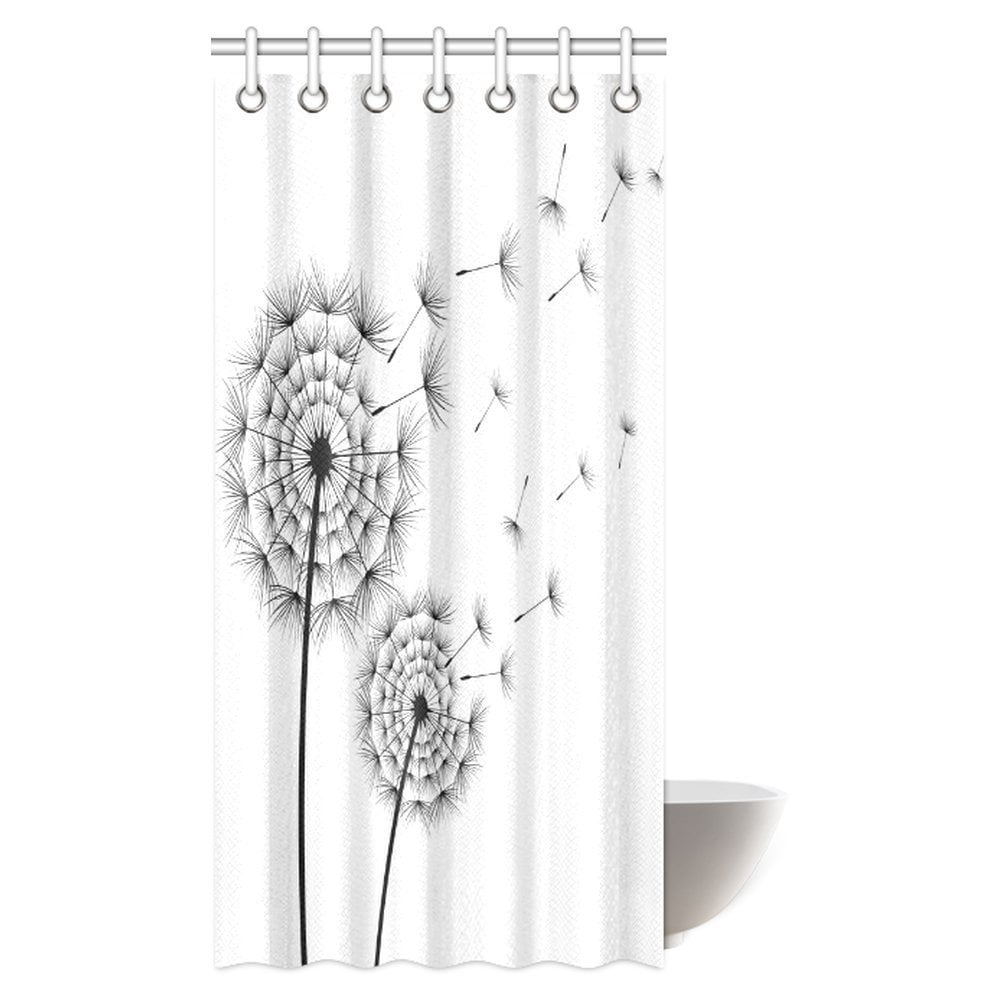 MYPOP-Trendy-Nature-Floral-Shower-Curtain,-Dandelion-with-...