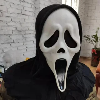 Vintage Ghost Face Scream Mask Halloween Prop VIDEO Wall Door Decor Light  Up Screams