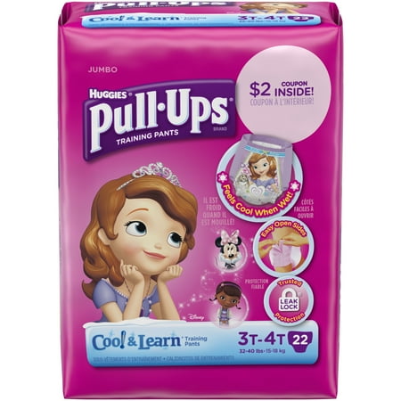 HUGGIES Pull-Ups Girls' Cool & Learn Training Pants, (Choose Your Size)