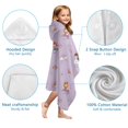 thumbnail image 7 of Pastel Princess Castle Pattern Hooded Bath Towel，60"x35" for Ages 3 To 12 Kids, Quick Dry Lightweight Soft Microfiber Hood Beach Towel Cover Up for Kids, 7 of 7