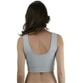 thumbnail image 2 of ToBeInStyle Women's Sleeveless Mesh Crop Top - Heather Grey - L, 2 of 3