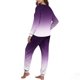 thumbnail image 5 of Conjunto de pijama informal de invierno para mujer, de doble cara, con cuello redondo estampado, manga larga, top anudado a mano, pantalones con cordón ajustable, ropa de casa, blusa de poliéster., 5 of 7