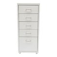 thumbnail image 5 of ToppiJoy 5 Drawer Lateral File Cabinet, Metal Filing Cabinets with Wheels Hanging Bars, Assembly Required 11*16.1*27.1in (White), 5 of 29