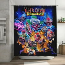 Killer Klowns from Outer Space Shower Curtain, Waterproof Washable Decorative Shower Curtain for Bathroom Bathtub, Bath Accessories Decor Set with 12 Hooks 72x72Inch Plastic