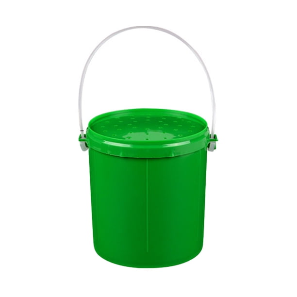 Cubo de cebo de pesca contenedor de señuelos de gusano transpirable herramienta de almacenamiento con mango portátil