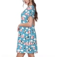 thumbnail image 2 of Uemuo Panda Flying in the Sky Print Womens Summer Dress Casual Swing Short Sleeve Sundresses Beach A-line Shift Dress, 2 of 6