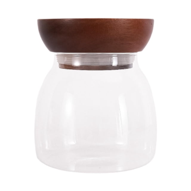 Recipiente de vidrio transparente para almacenar alimentos, recipiente decorativo para granos de café, bote para café para cocina, encimera de granja, 700 ml 138 cm x 11 cm