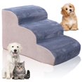 thumbnail image 1 of Escalera Plegable para Mascotas Desmontable 3 Niveles - Modular de Velcro, Almohadilla de Lana de Cordero, Almacenamiento, Independiente, Cojín Lavable Antideslizante, para Perros y Gatos, 1 of 7